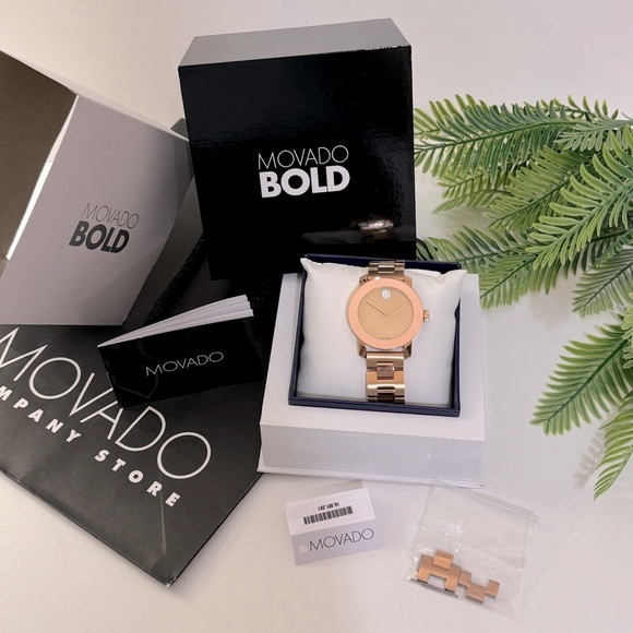 MOVADO BOLD Rose Gold-Tone Stainless Steel Ladies Watch - Picture 14 of 14